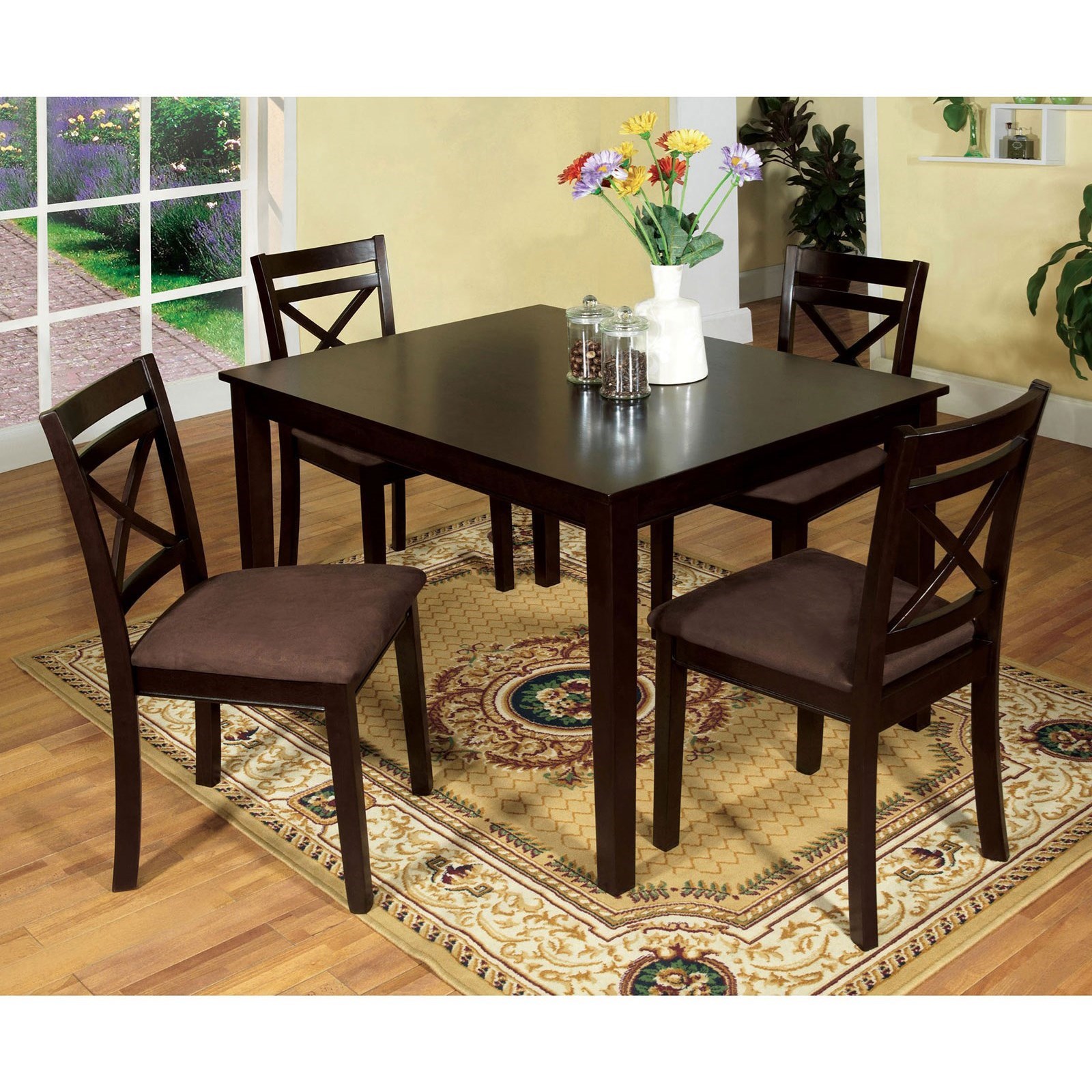 Furniture of America Weston I CM3400T5PK 5 Piece Dining Table Set